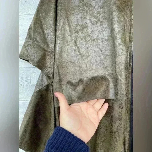 PLANET By LAUREN G VEGAN LEATHER CUT OUT METALLIC JACKET LARGE /1 - Picture 7 of 14